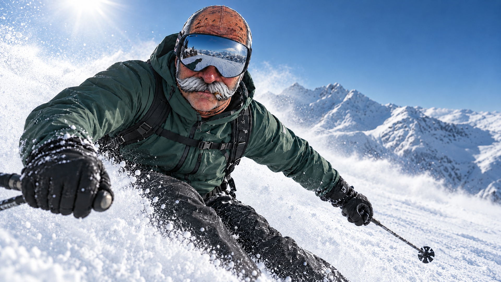 Masque cagoule Ridermask porté sur les pistes